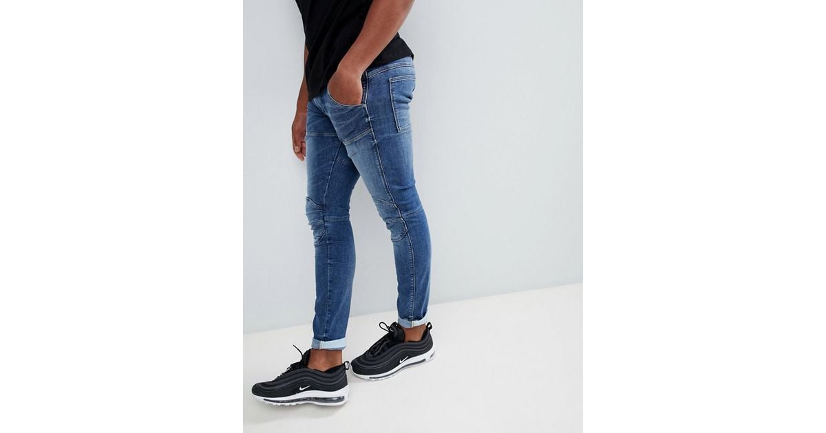 G-Star Raw Revend Super Slim Jeans Size W34//L34 Men/'s Blue New Original