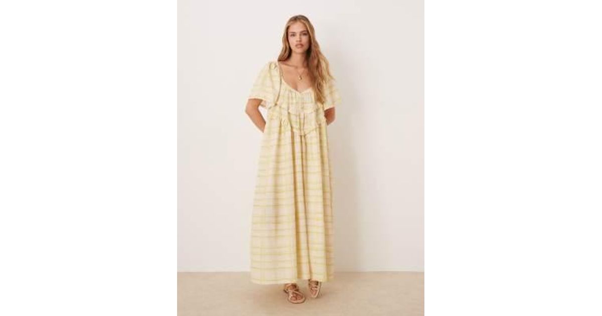 knee length dresses for ladies Prairie Dress Viyella Brown/Green Check – Bryceland's
