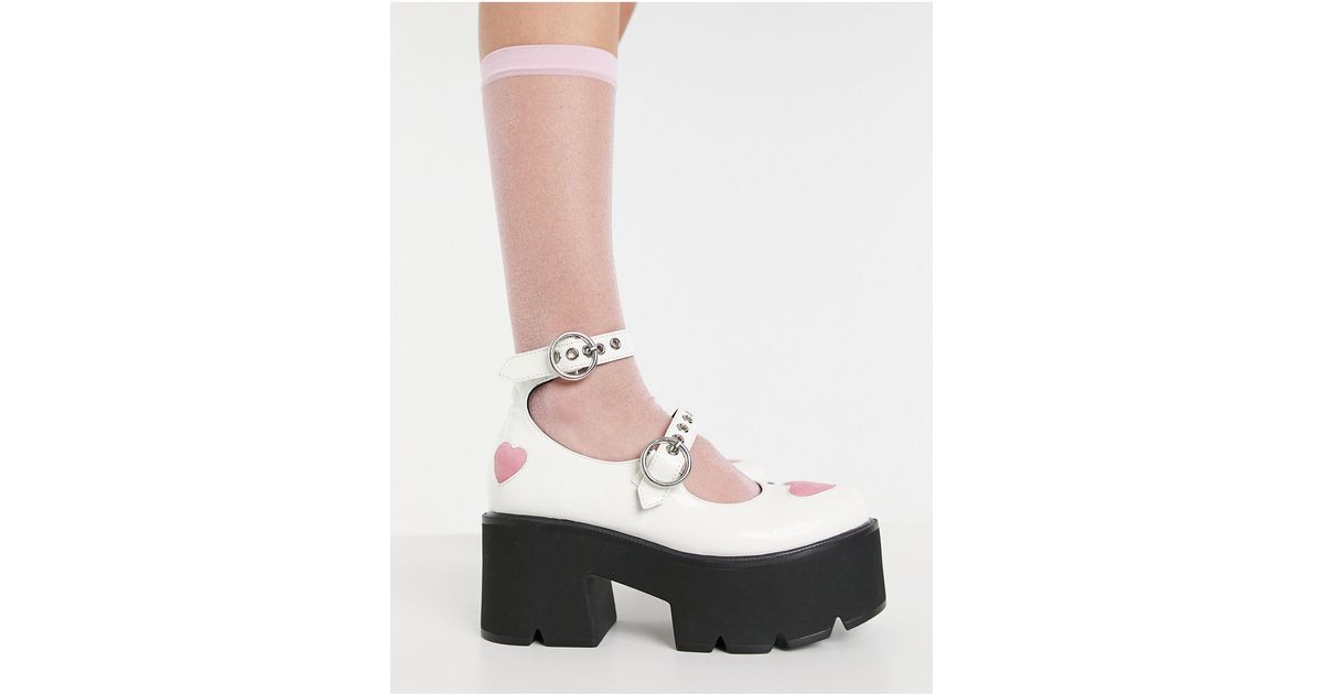 lamoda chunky heart heeled shoes
