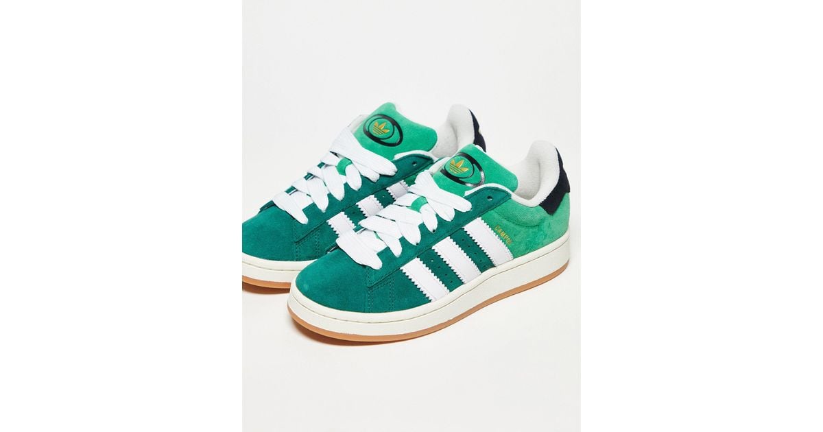 Green adidas sale campus trainers