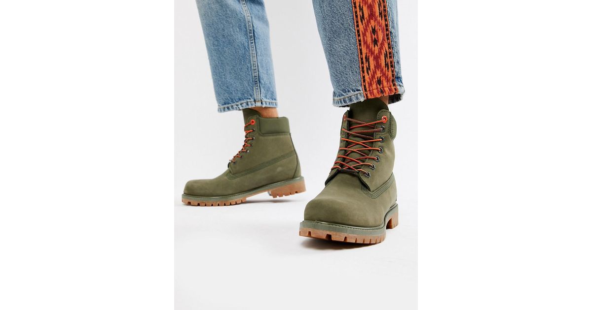 Timberland 6 Inch Premium Boots In Khaki in Green for Men | Lyst UK