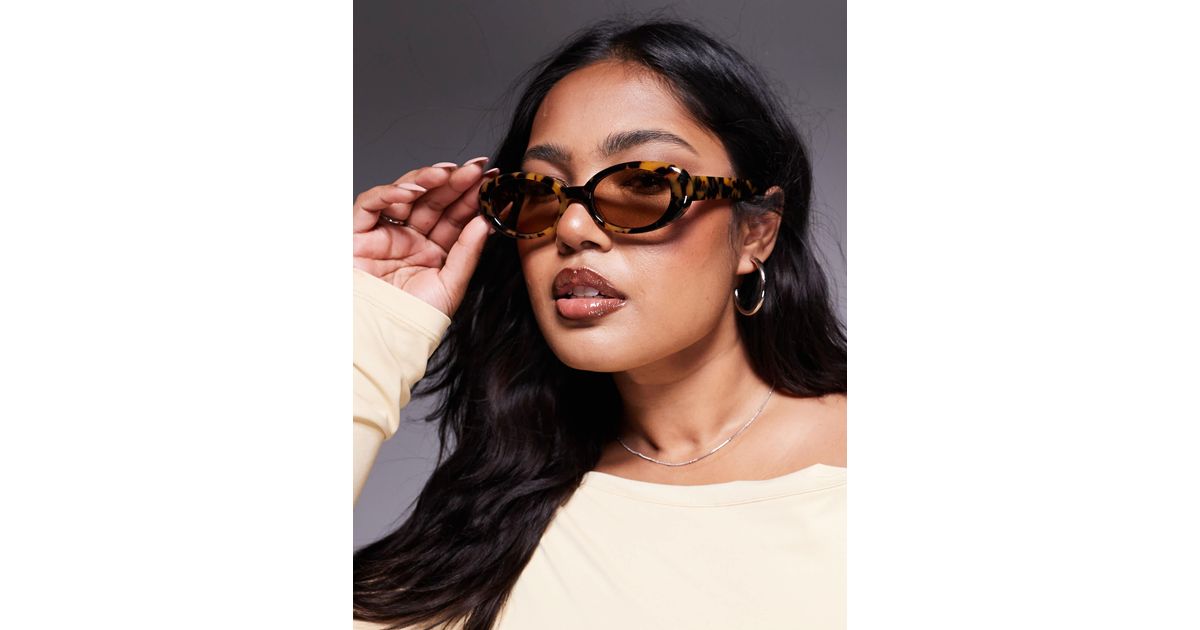 Quay Quay Felt Cute Slim Oval Sunglasses in Yellow | Lyst
