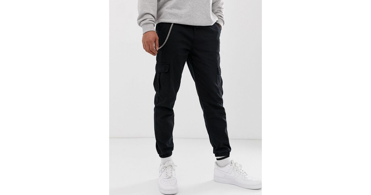 Bershka capri pants in black