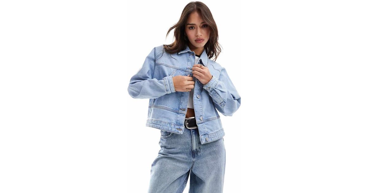 SELECTED Femme Denim Jacket in Blue Lyst UK