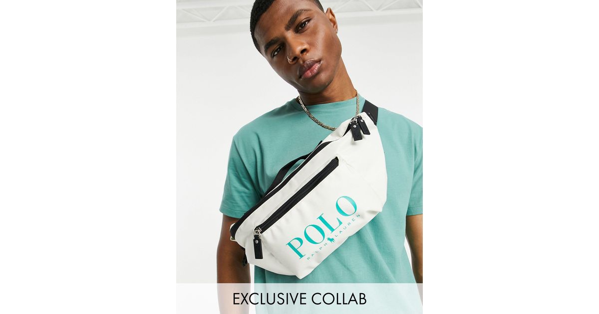 X asos - collaboration exclusive - sac banane à logo vert - crème Polo  Ralph Lauren pour homme en coloris Vert | Lyst