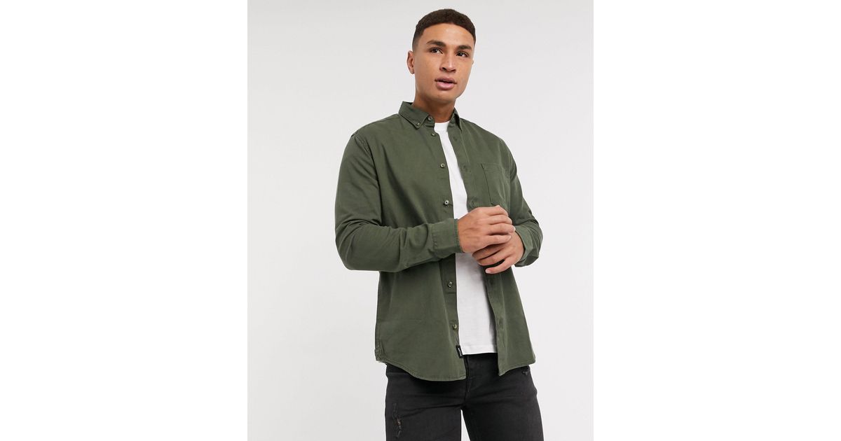 Only & Sons Overshirt With Pocket in Green for Men | Lyst