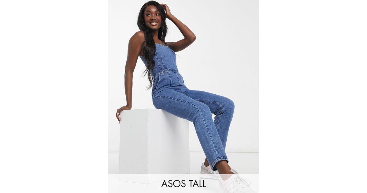 Asos Denim Jumpsuit Fitted Women's Denim Jumpsuits Clothing 2025