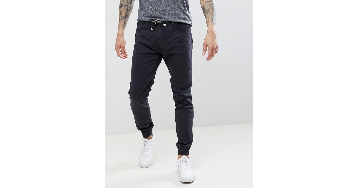 Pantalon chino resserr aux chevilles Threadbare pour homme en coloris Noir  | Lyst