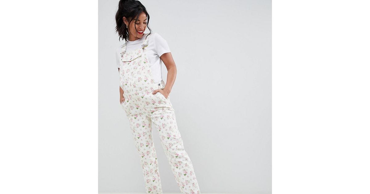 pink maternity dungarees