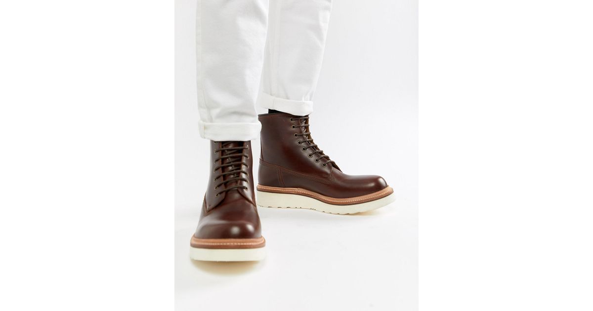 Grenson Leather Arnold Lace Up Boots in 