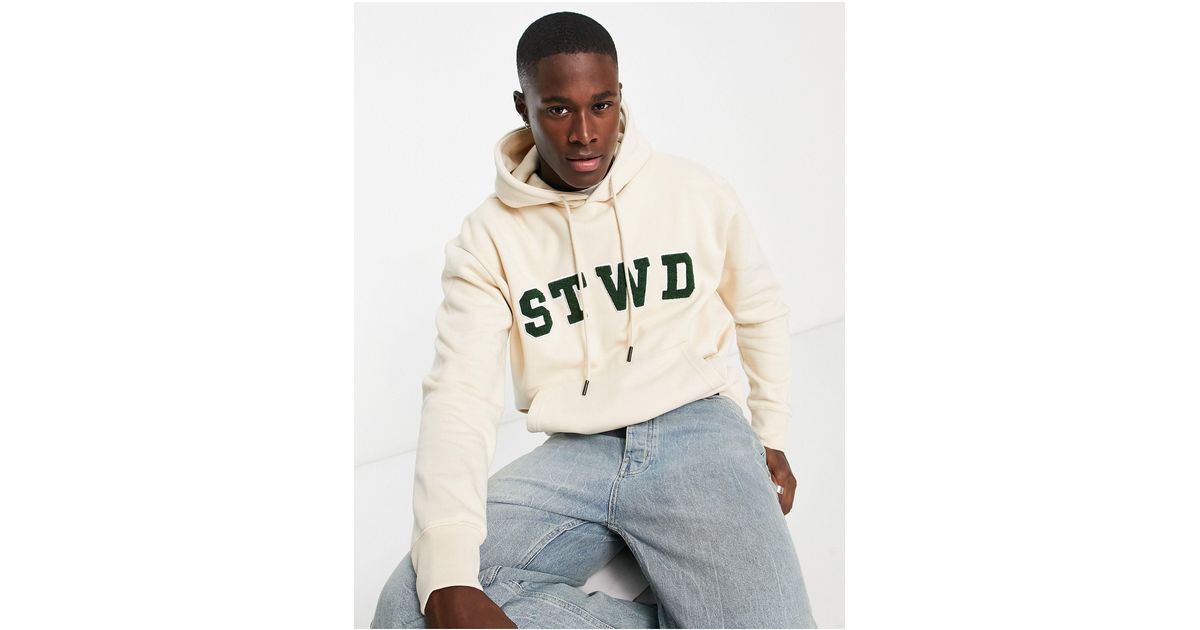 Pull&Bear Stwd Applique Hoodie in Gray (Natural) for Men Lyst