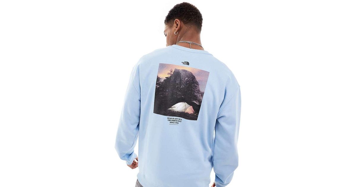 The North Face Camping Retro Back Graphic Sweatshirt in Blue