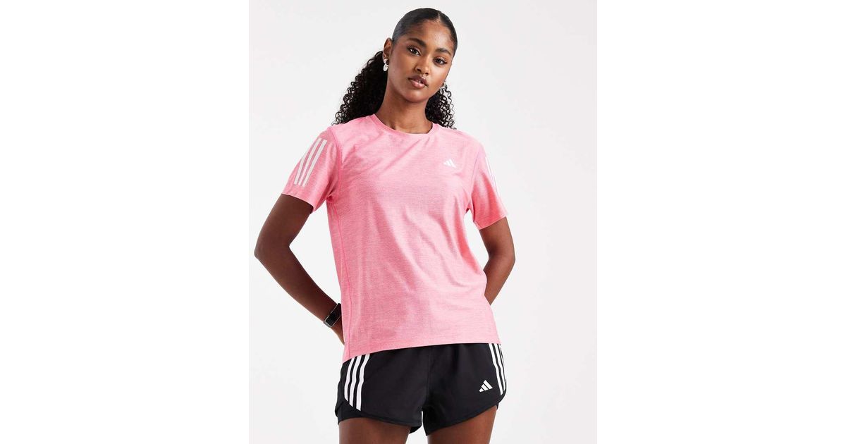 adidas Originals Adidas Running Own The Run Tee in Pink | Lyst UK