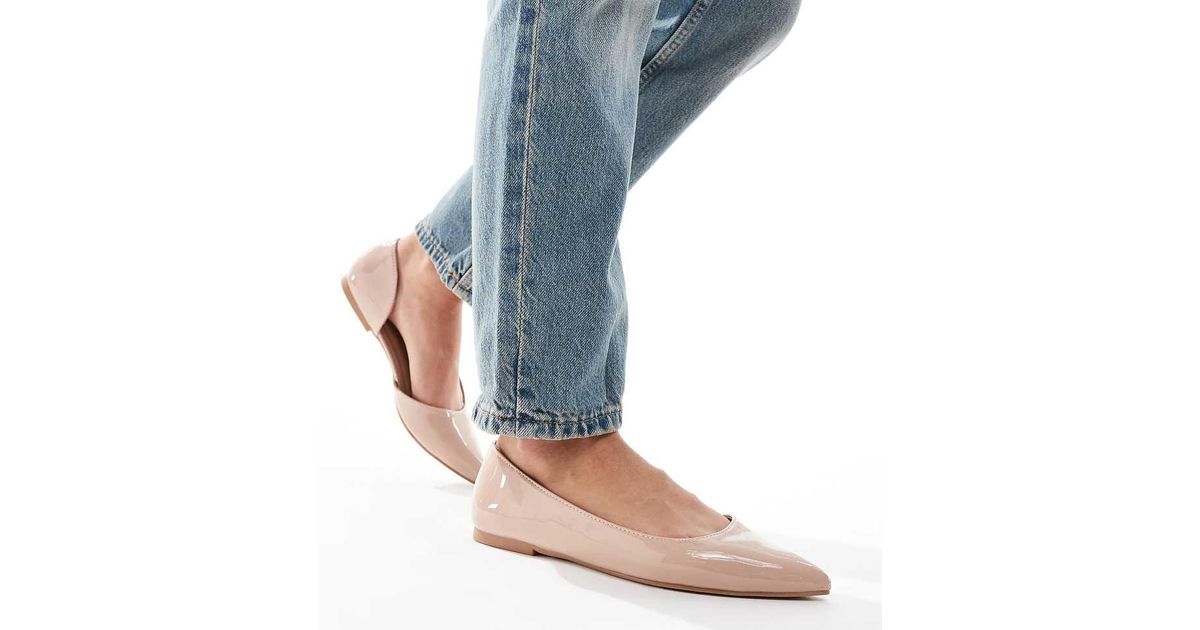 ASOS Wide Fit Virtue D'Orsay Pointed Ballet Flats in Natural | Lyst UK