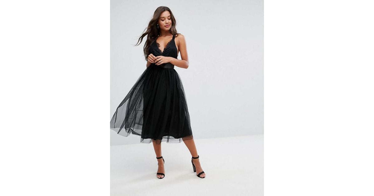 tulle midi prom dress