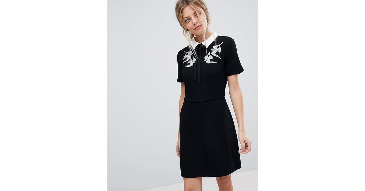 oasis embroidered dress