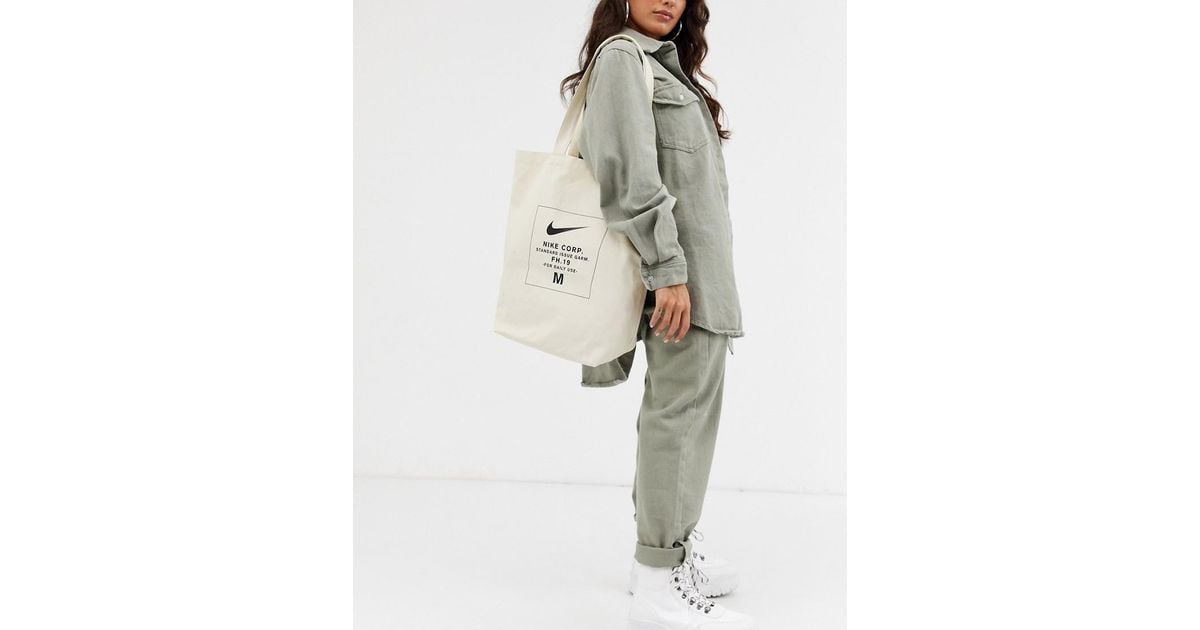 Nike Swoosh Tote Bagcream in Natural Lyst