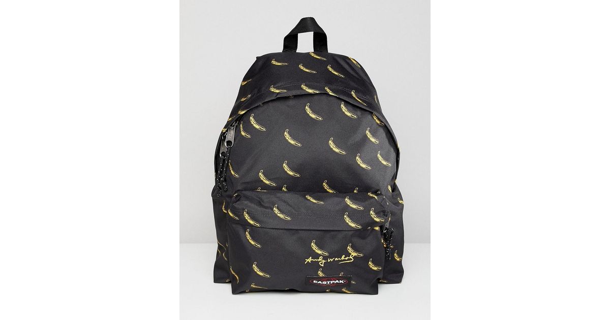 Eastpak Canvas Padded Pak'r Warhol Banana Backpack in Black for Men