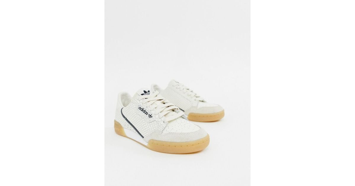 Zapatillas blancas con piel de serpiente y suela de goma Continental 80 adidas  Originals de color Blanco | Lyst