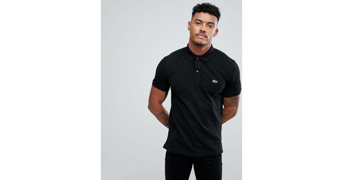 Lacoste Slim Fit Pique Polo in Black for Men | Lyst
