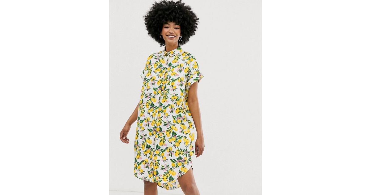 monki white shirt dress