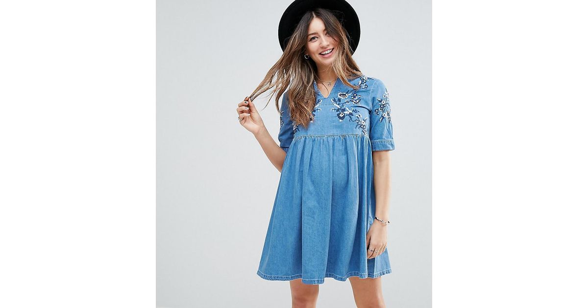 denim smock dress