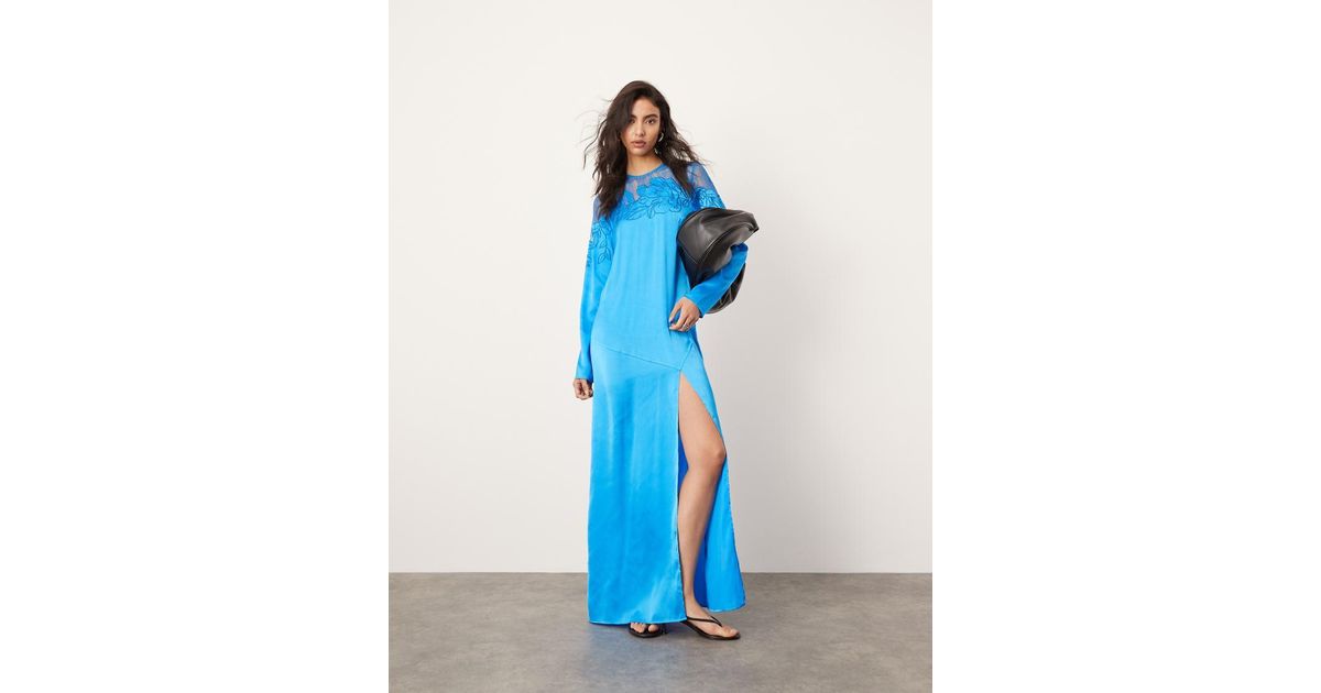 Asos lace insert panelled maxi dress discount