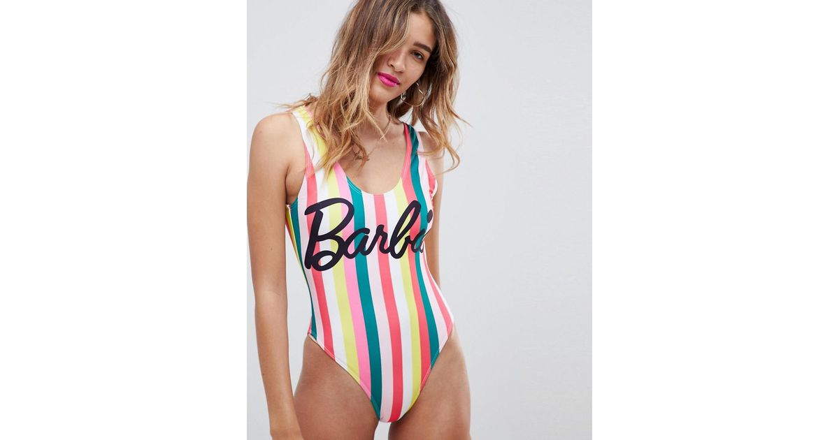 barbie striped one piece swimsuit