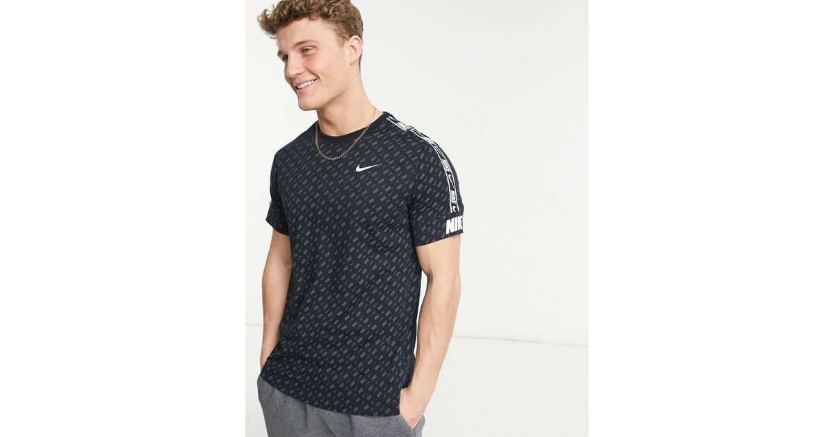 Nike Repeat Pack All Over Logo Print Taping T-shirt in Black for Men | Lyst  Canada