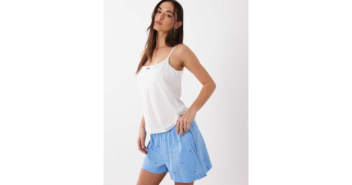 DKNY Cami With Shelf Bra And Boxer Sleep Set in White | Lyst UK