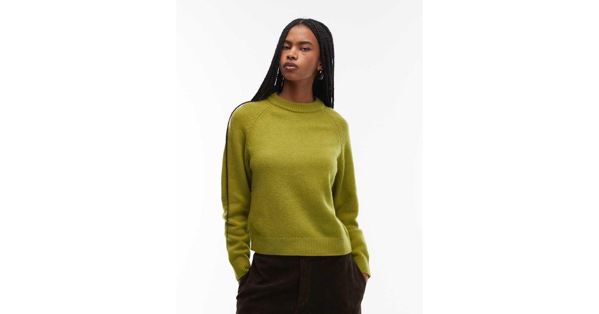 Mango Capsule Wool Mix Jumper in Green | Lyst UK