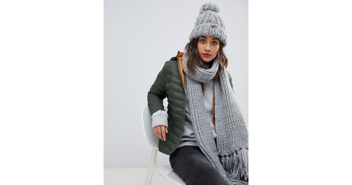 barbour chunky knit hat and scarf set