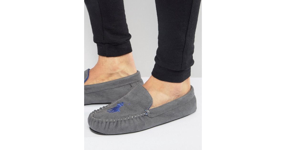 ralph lauren slippers grey