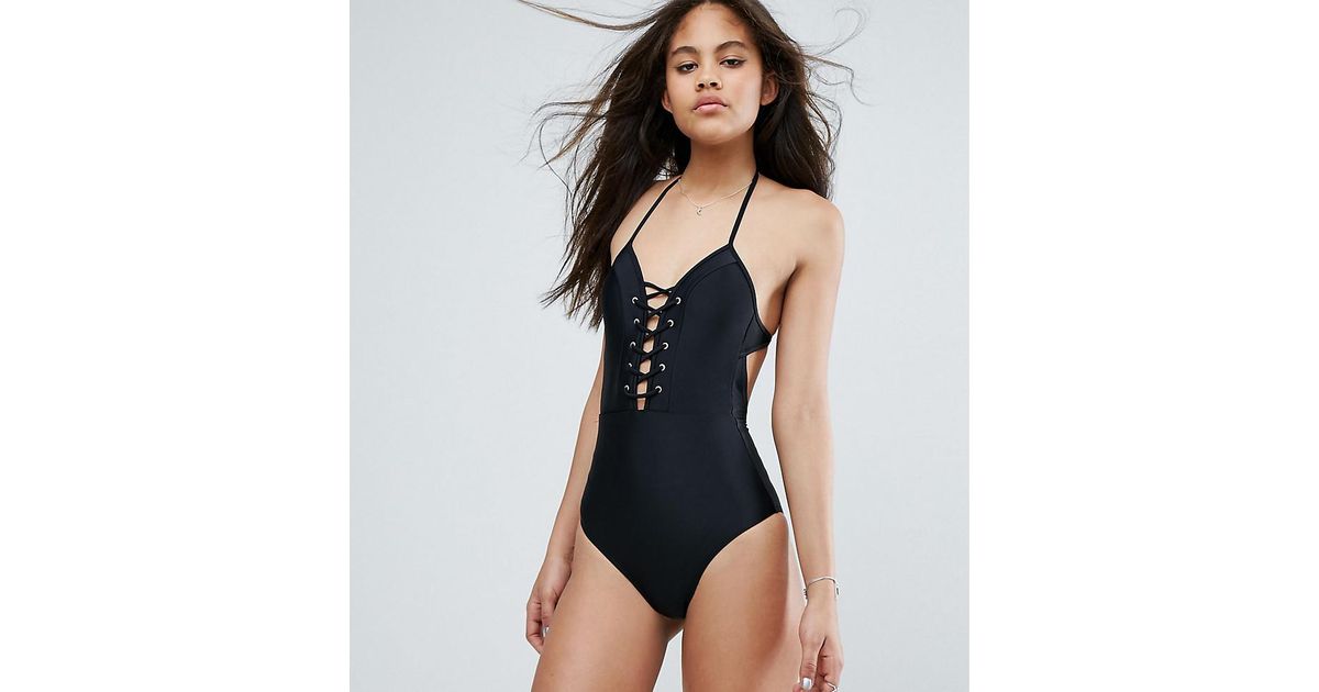 black swimsuit new look
