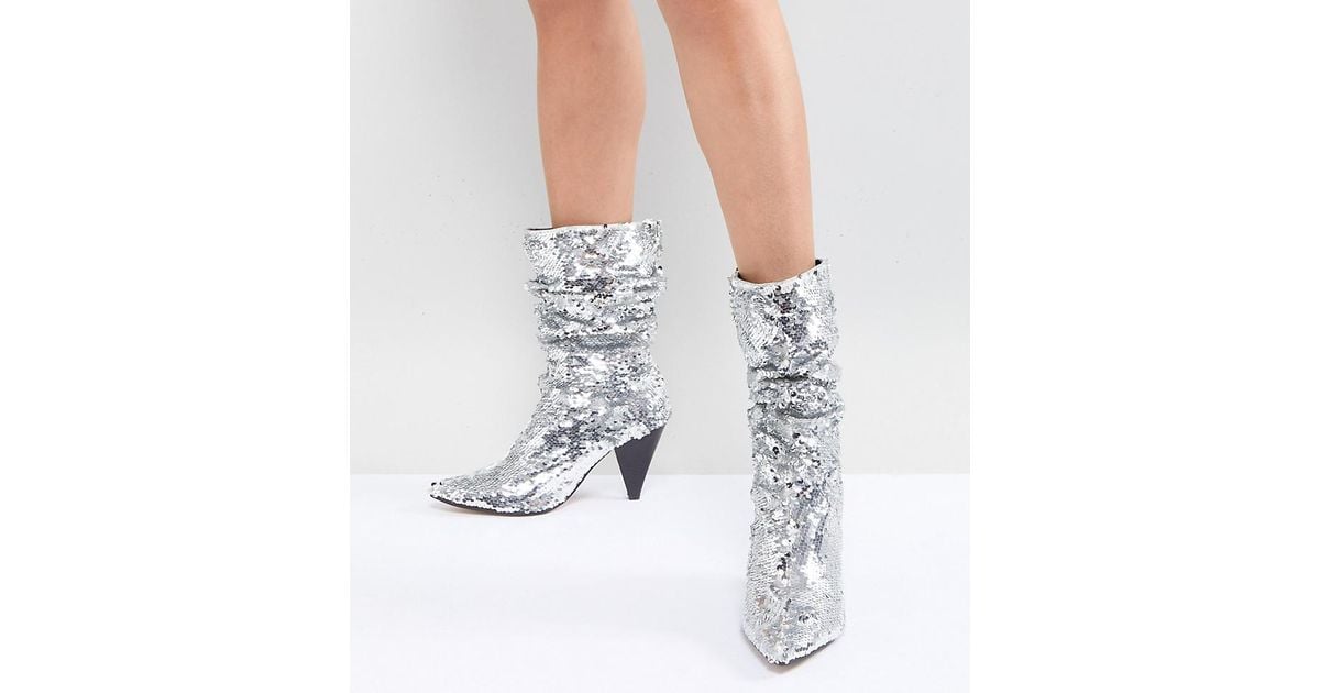silver slouch boots