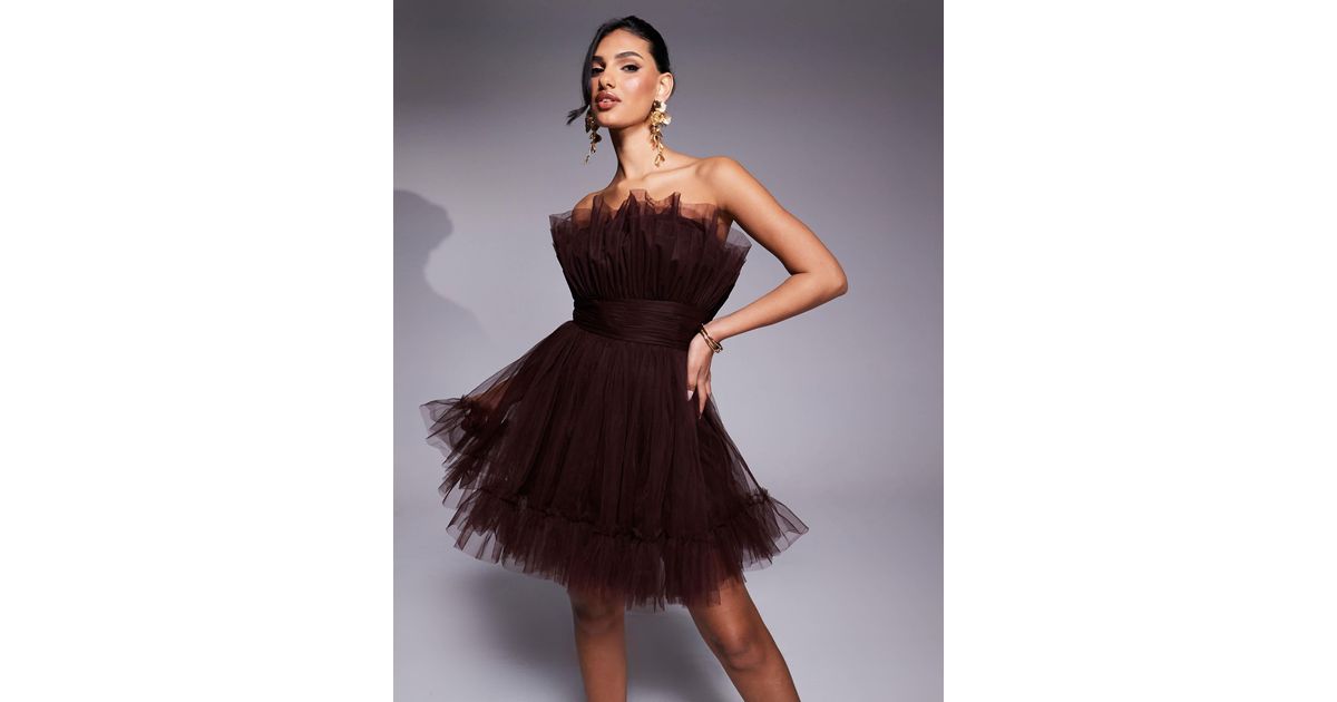 lace and beads structured tulle mini dress ever CABARET|Sequin Drop Shoulder Sleeve Beaded Formal Dress main image 1