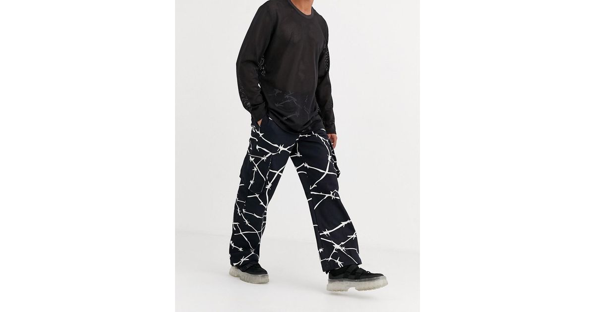 Jaded London Barbed Cargo Trousers in Black for Men | Lyst