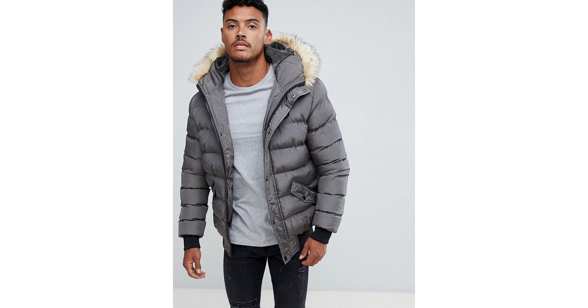 silk silk fur hood padded jacket