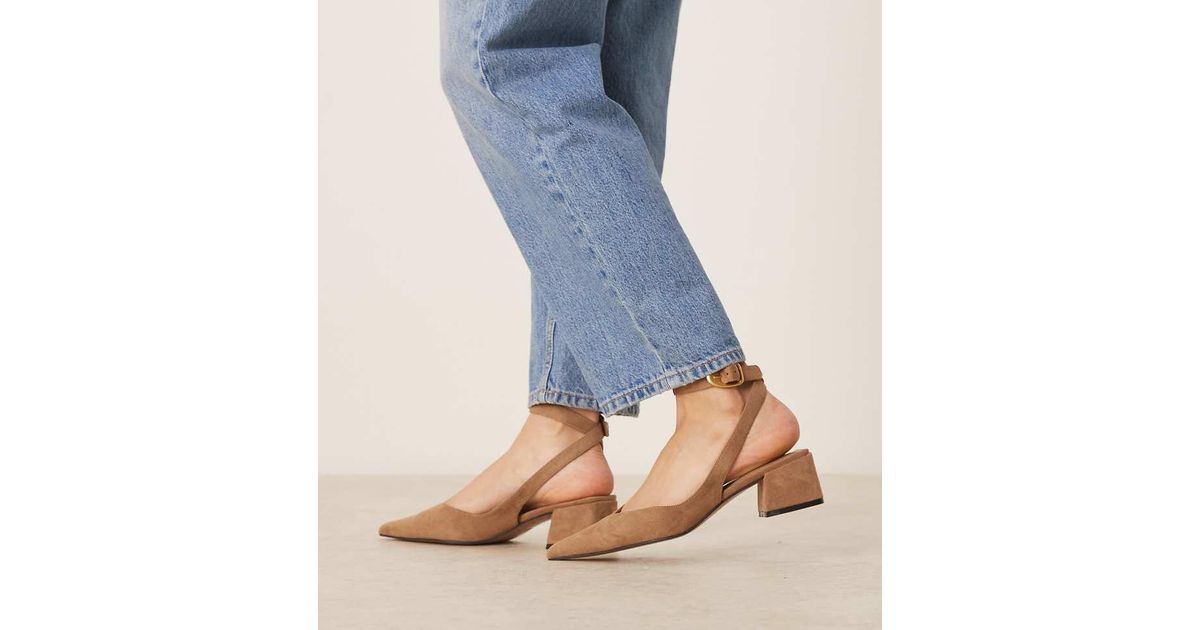 Zapatos Color Topo Con Tacón Grueso De Altura Media De Antelina