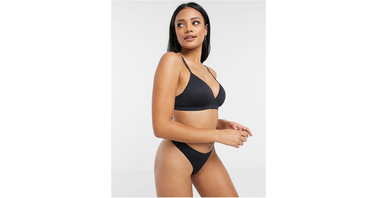 Lindex Petite Seamless Non Wired Lightly Padded Bra in Black | Lyst