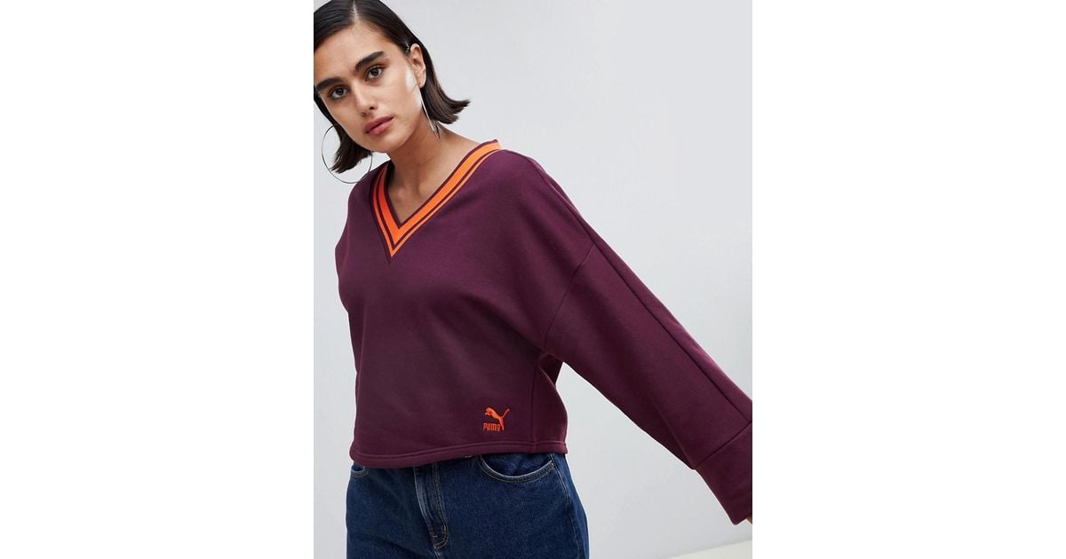 puma v neck sweater