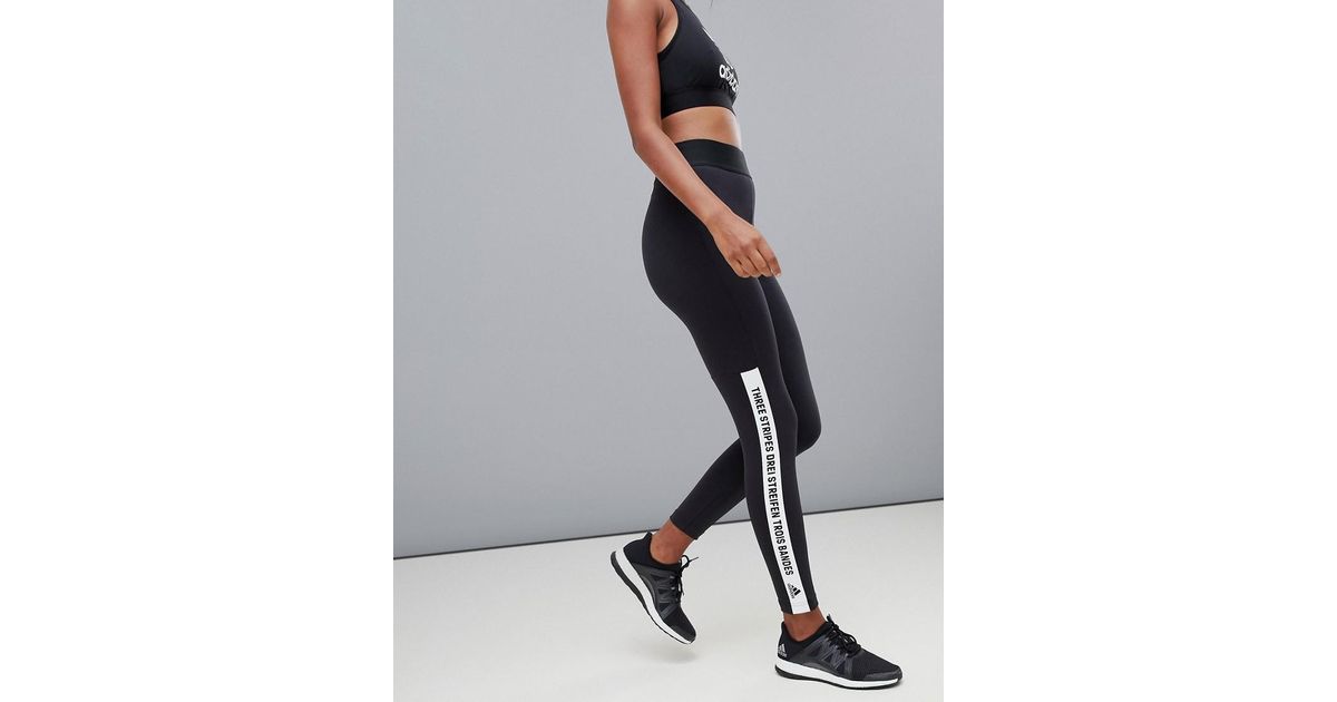 adidas three stripe training leggings