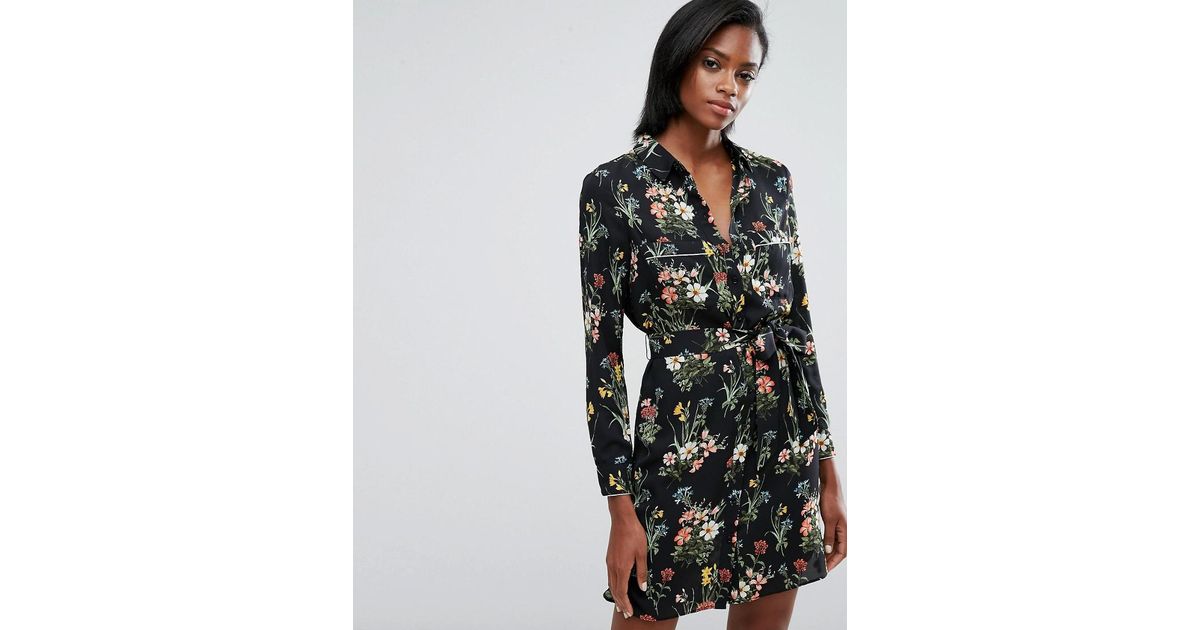 oasis black floral dress