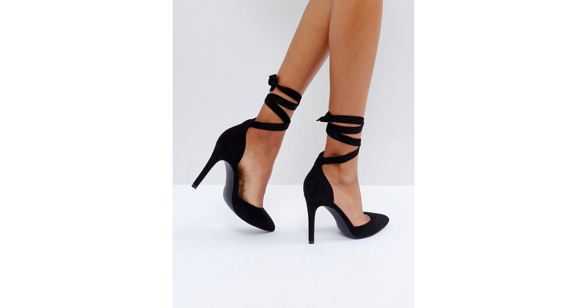 Tie Ankle 2part Point High Heels 