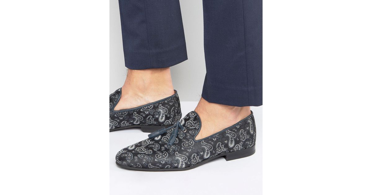 Walk London Chelsea Paisley Loafers in Blue for Men Lyst