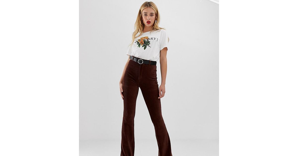 Stradivarius Denim Cord Kickflare Pants 