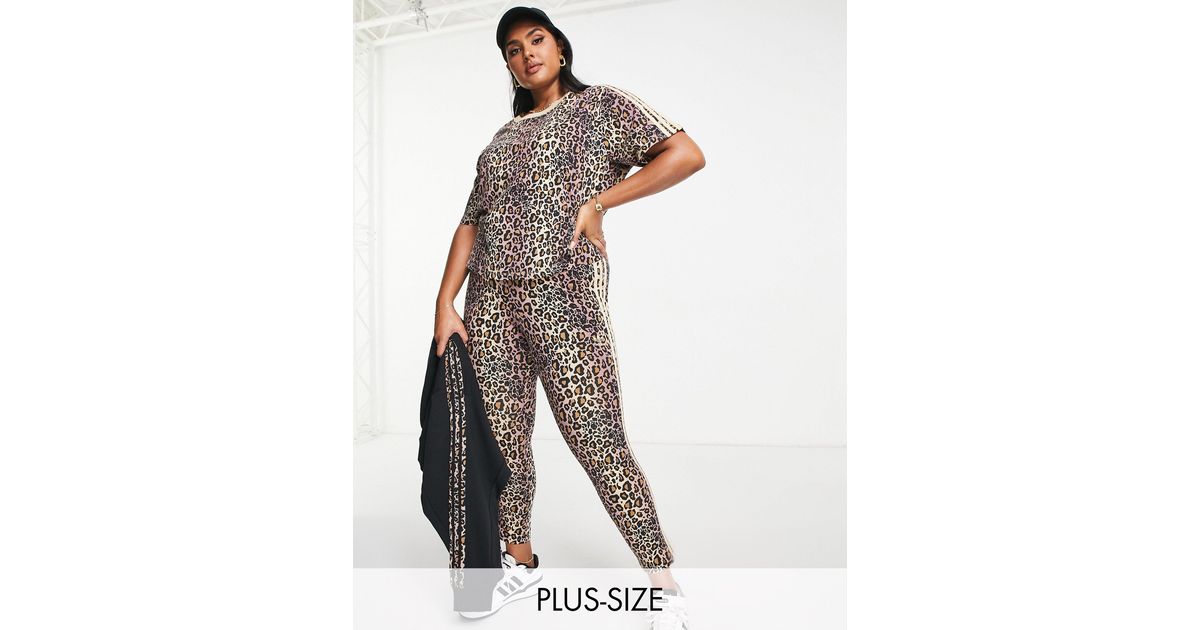 adidas Originals Plus All Over Leopard Print leggings in White Lyst