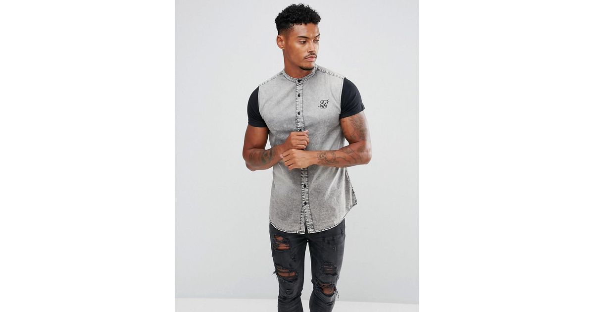 siksilk denim shirt