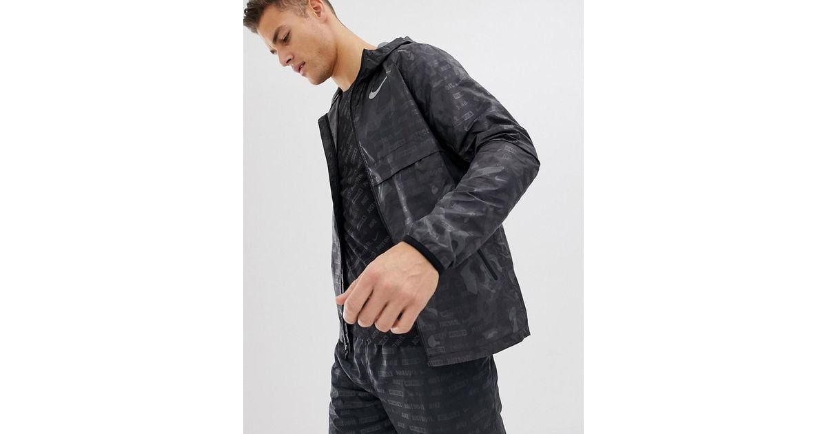 Nike Just Do It Reflective Jacket In Black Camo Ah5987-010 for Men - Lyst