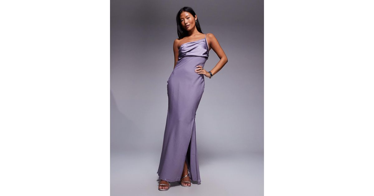asos purple bridesmaid dresses ASOS | Dresses | Asos Design Satin Drape Bodice Maxi Dress In Purple